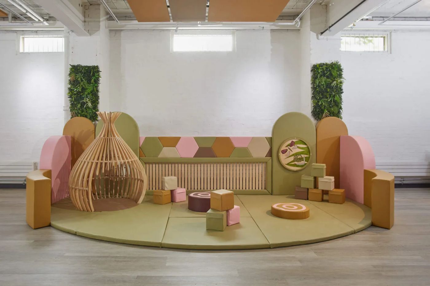 Pastel themed soft play space