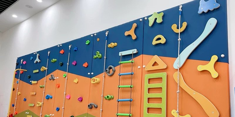 Sensory play wall panels in bright colours